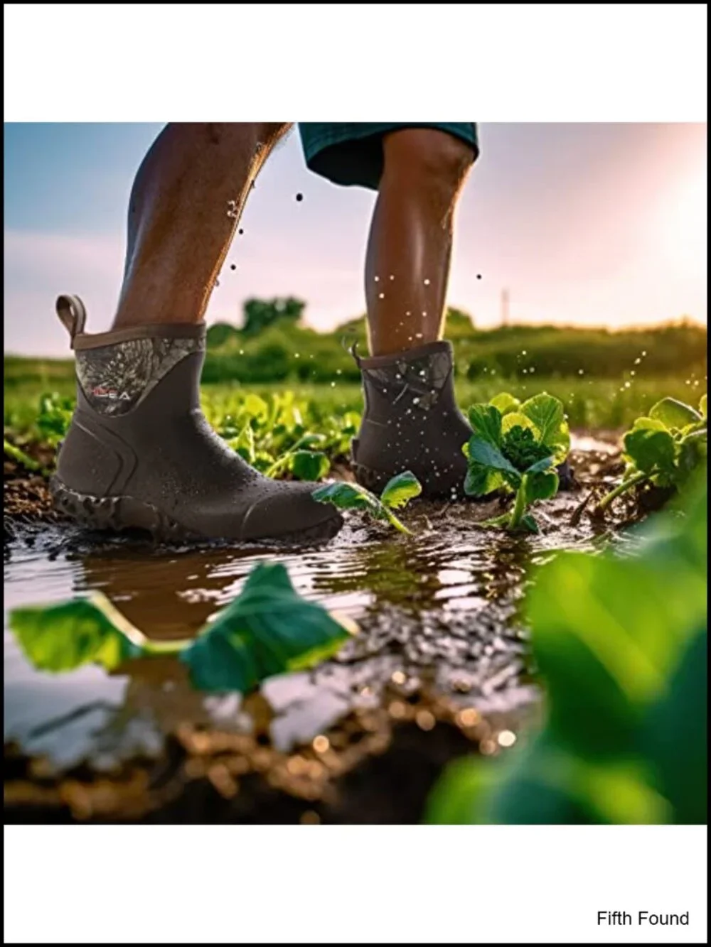Men's Rain Boots Waterproof Ankle Booties for Gardening